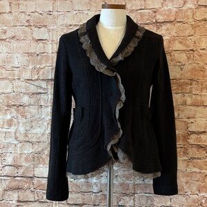 Purple Clover wool blazer with lace trim